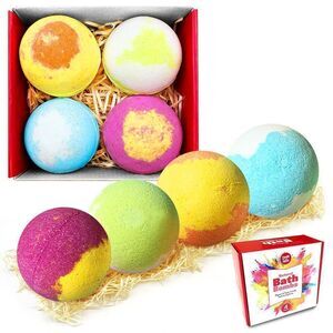 Large Value Bath Bomb Gift Set for Moisturizing Skin, Handmade, Floating Fizzin